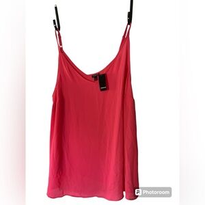 TORRID Georgette V Neck Racer back Cami Hot Pink Size 3 (3X- 22-24) NWT